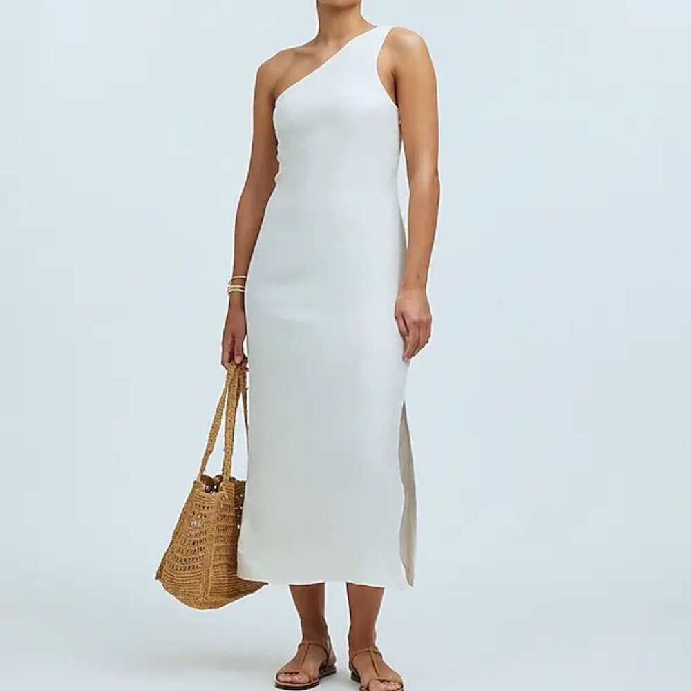 Madewell One-Shoulder Midi Dress NQ624 Size 10
